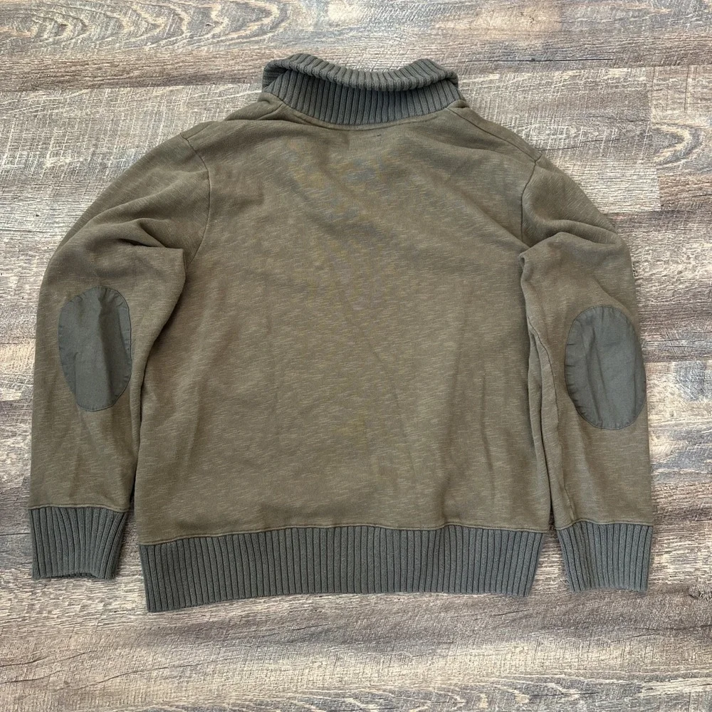 LL Bean Sweater Shawl Collar Elbow Patches Men XXL Made In Hong Kong Black Label